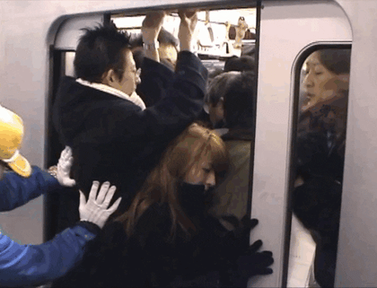 foule dans le métro